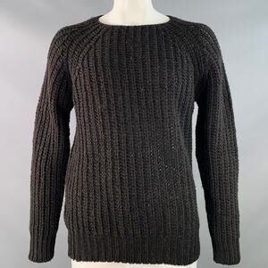 TENDER CO. Size XL Brown Heather Virgin Wool Rib Knit Crew Neck Sweater